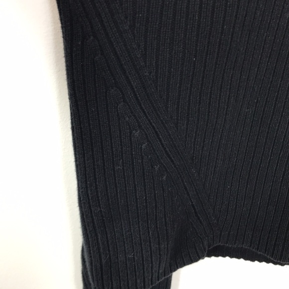 Calvin Klein Men's Black Ribbed Knit Zip Front Sweater L - Picture 7 of 13